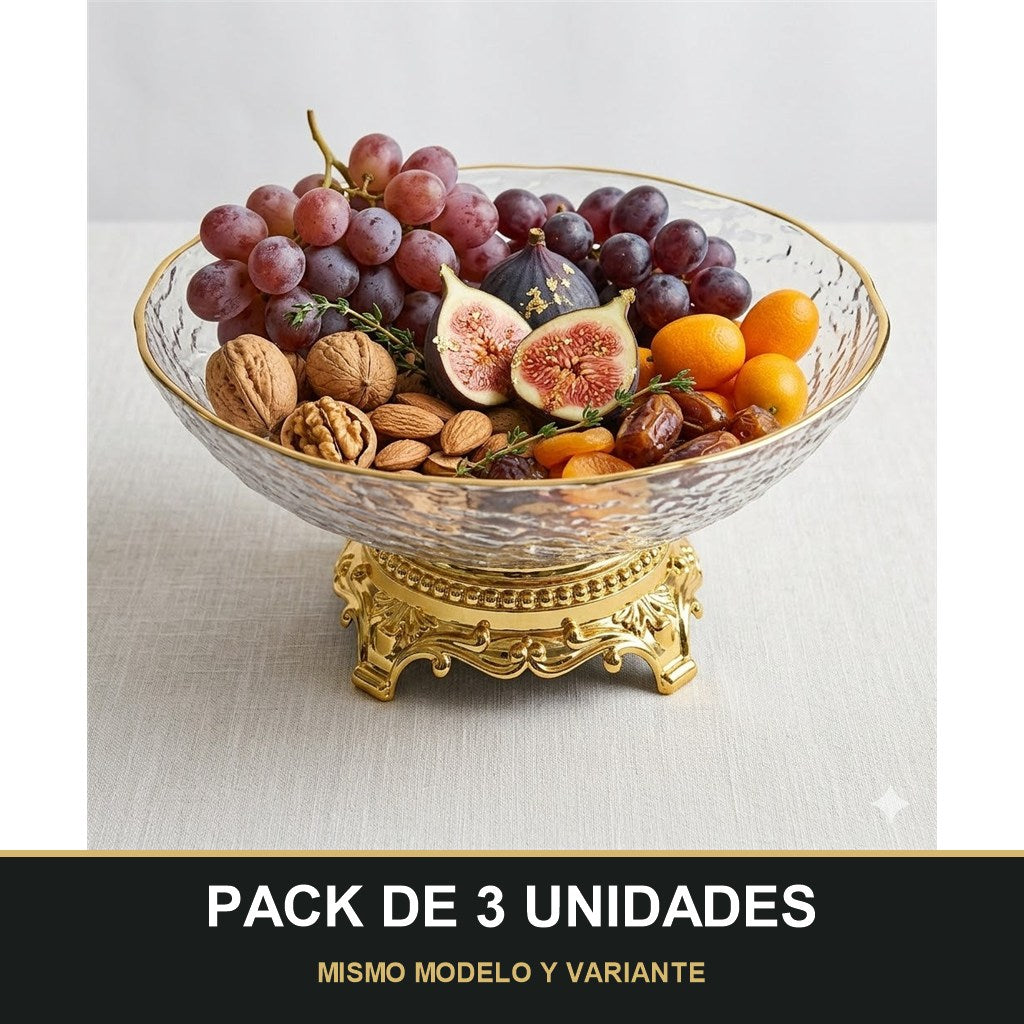 PACK DE 3 UNIDADES — Cuenco de PLÁSTICO con Borde Dorado – Elegancia para tu Mesa. MISMO MODELO Y VARIANTE
