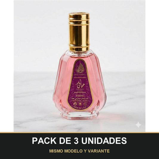 PACK DE 3 UNIDADES — Hayaati Exotic de Ard Al Zaafaran · 50 ml. MISMO MODELO Y VARIANTE