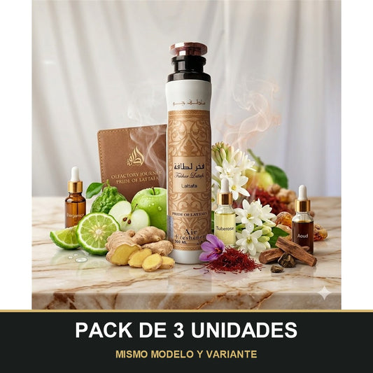 PACK DE 3 UNIDADES — Ambientador Fakhar de Lattafa · 300 ml. MISMO MODELO Y VARIANTE