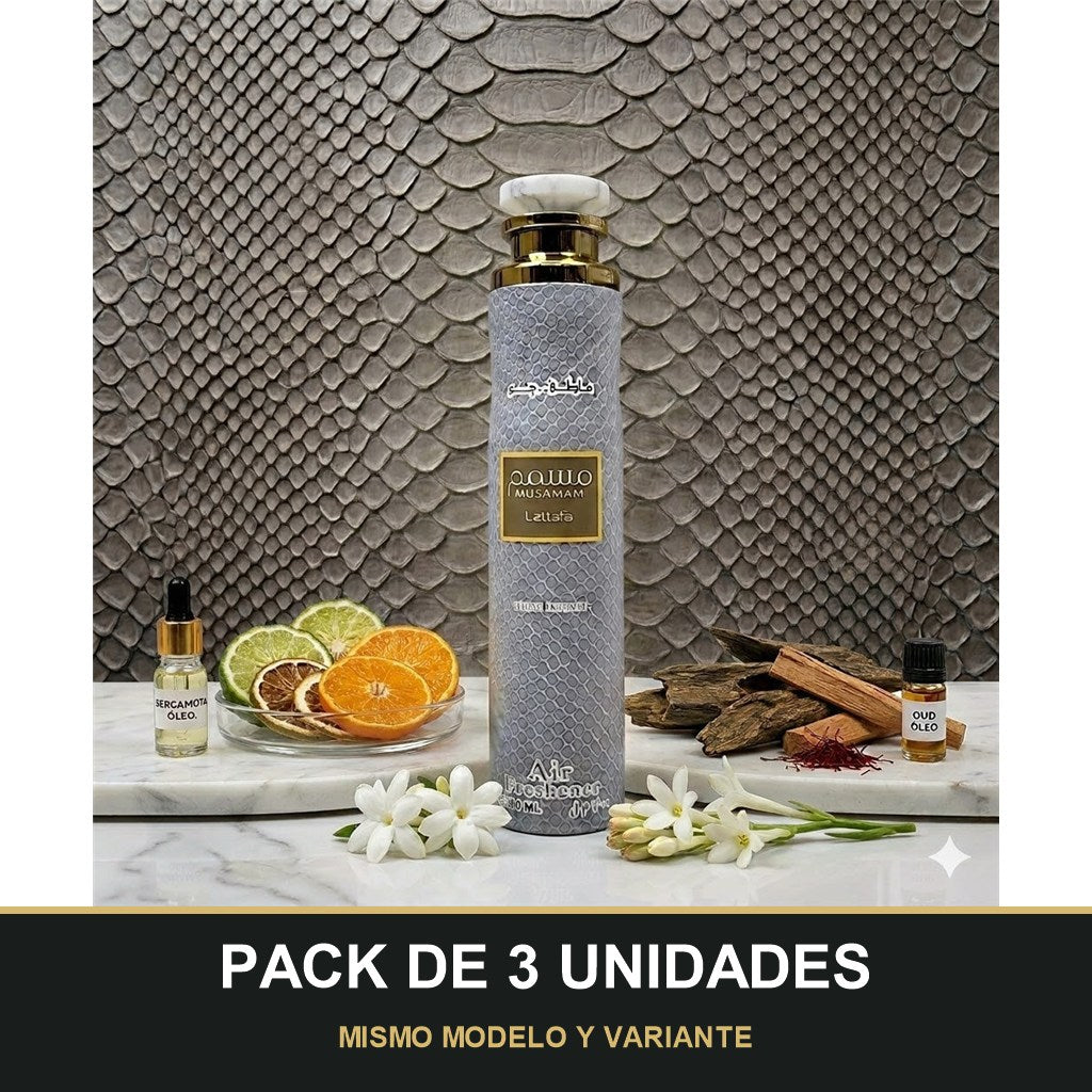 PACK DE 3 UNIDADES — Ambientador Musamam White Intense de Lattafa · 300 ml. MISMO MODELO Y VARIANTE