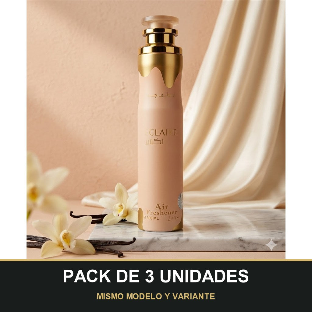 PACK DE 3 UNIDADES — Ambientador Eclaire de Lattafa · 300 ml. MISMO MODELO Y VARIANTE