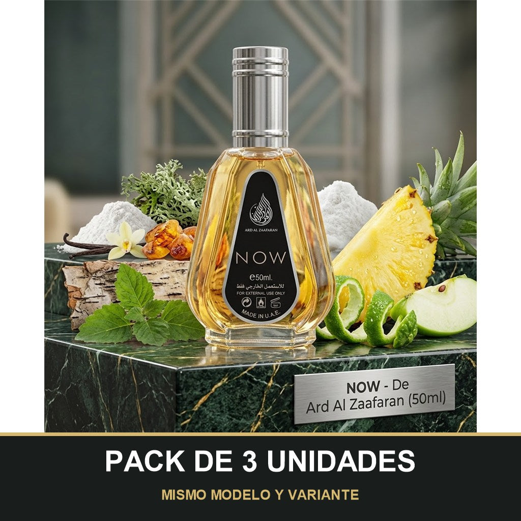 PACK DE 3 UNIDADES — Now de Ard Al Zaafaran · 50 ml. MISMO MODELO Y VARIANTE