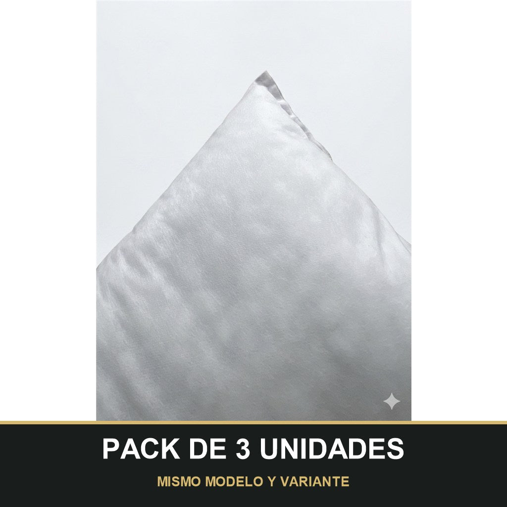 PACK DE 3 UNIDADES — Relleno de Cojín Nube 70x50 cm – Fibra Hueca Lavable e Indeformable. MISMO MODELO Y VARIANTE