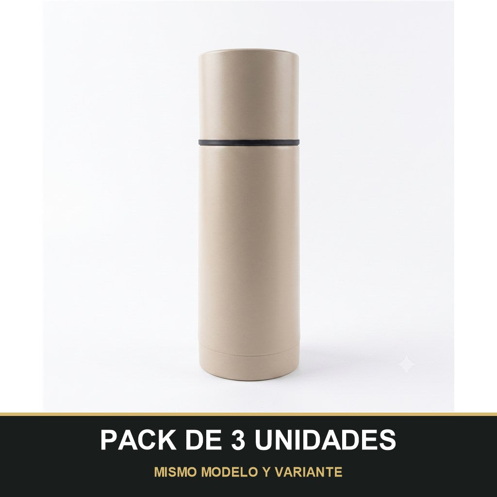PACK DE 3 UNIDADES — Termo de Acero Inoxidable para Café y Bebidas – Aislante Térmico con Tapa Vaso. MISMO MODELO Y VARIANTE