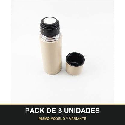 PACK DE 3 UNIDADES — Termo de Acero Inoxidable para Café y Bebidas – Aislante Térmico con Tapa Vaso. MISMO MODELO Y VARIANTE