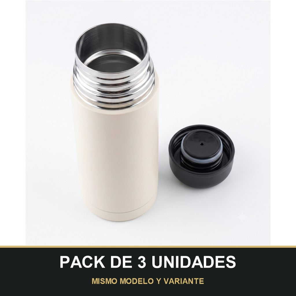 PACK DE 3 UNIDADES — Termo de Acero Inoxidable para Café y Bebidas – Aislante Térmico con Tapa Vaso. MISMO MODELO Y VARIANTE