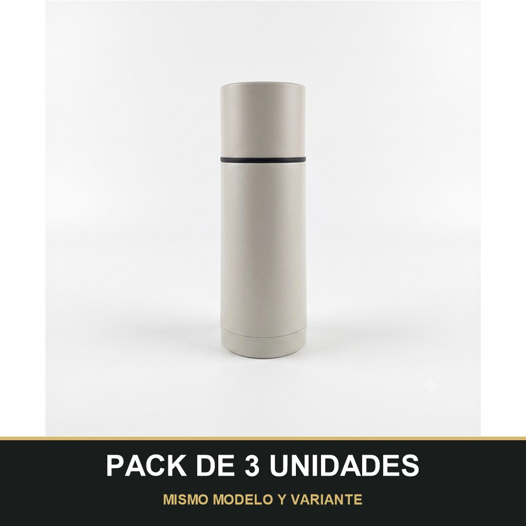 PACK DE 3 UNIDADES — Termo de Acero Inoxidable para Café y Bebidas – Aislante Térmico con Tapa Vaso. MISMO MODELO Y VARIANTE