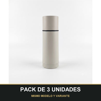 PACK DE 3 UNIDADES — Termo de Acero Inoxidable para Café y Bebidas – Aislante Térmico con Tapa Vaso. MISMO MODELO Y VARIANTE