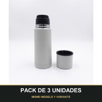 PACK DE 3 UNIDADES — Termo de Acero Inoxidable para Café y Bebidas – Aislante Térmico con Tapa Vaso. MISMO MODELO Y VARIANTE