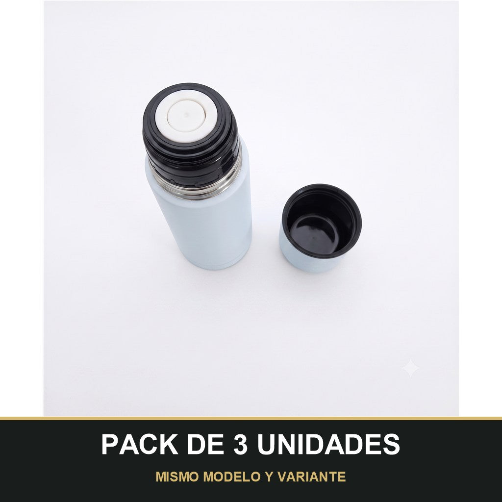 PACK DE 3 UNIDADES — Termo de Acero Inoxidable para Café y Bebidas – Aislante Térmico con Tapa Vaso. MISMO MODELO Y VARIANTE