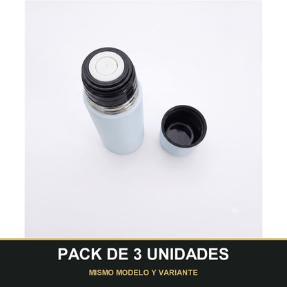 PACK DE 3 UNIDADES — Termo de Acero Inoxidable para Café y Bebidas – Aislante Térmico con Tapa Vaso. MISMO MODELO Y VARIANTE