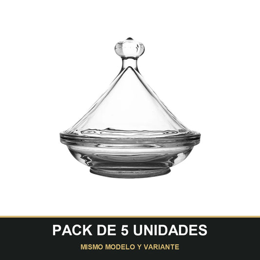 PACK DE 5 UNIDADES — Mini Tagin de Cristal. MISMO MODELO Y VARIANTE