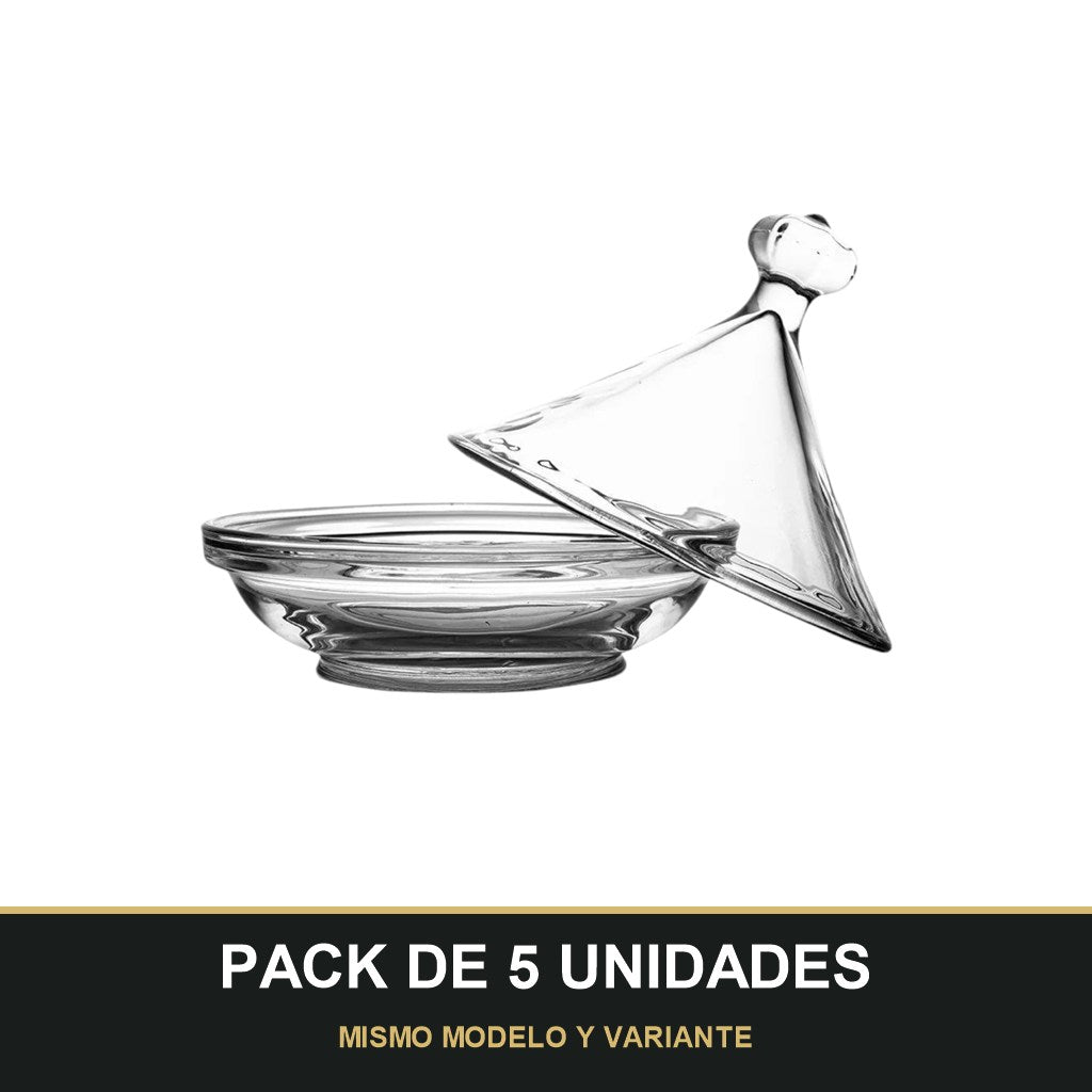 PACK DE 5 UNIDADES — Mini Tagin de Cristal. MISMO MODELO Y VARIANTE