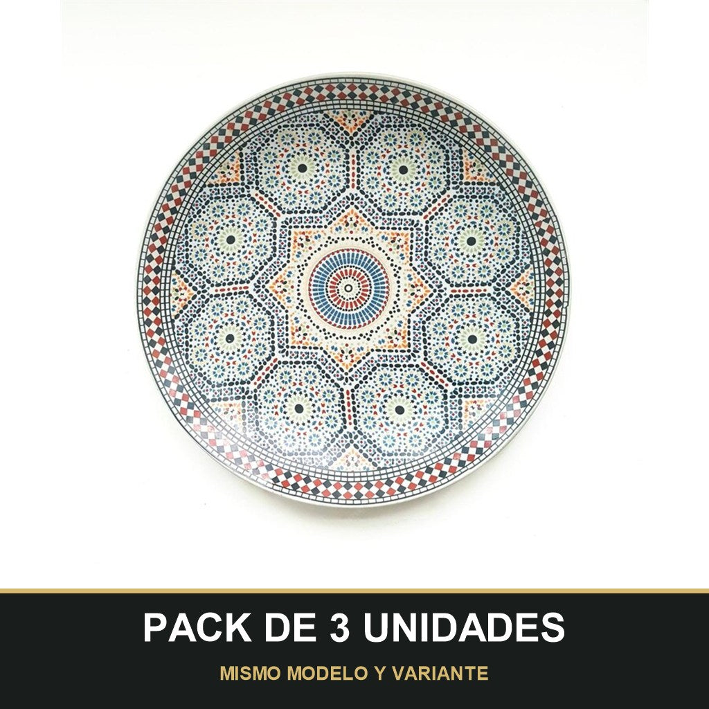 PACK DE 3 UNIDADES — Plato Estilo Árabe. MISMO MODELO Y VARIANTE