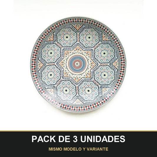 PACK DE 3 UNIDADES — Plato Estilo Árabe. MISMO MODELO Y VARIANTE