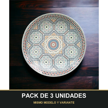 PACK DE 3 UNIDADES — Plato Estilo Árabe. MISMO MODELO Y VARIANTE