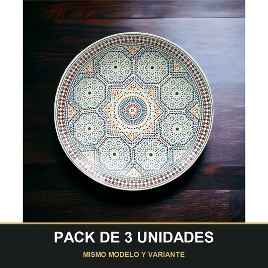 PACK DE 3 UNIDADES — Plato Estilo Árabe. MISMO MODELO Y VARIANTE