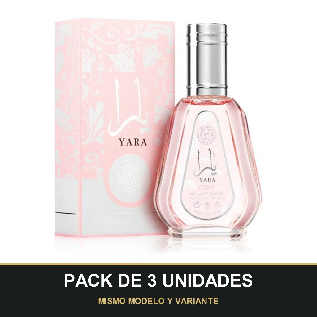 PACK DE 3 UNIDADES — Yara de Lattafa · 50 ml. MISMO MODELO Y VARIANTE