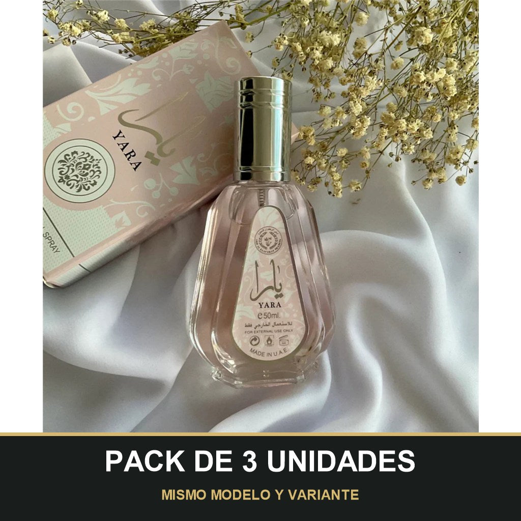 PACK DE 3 UNIDADES — Yara de Lattafa · 50 ml. MISMO MODELO Y VARIANTE