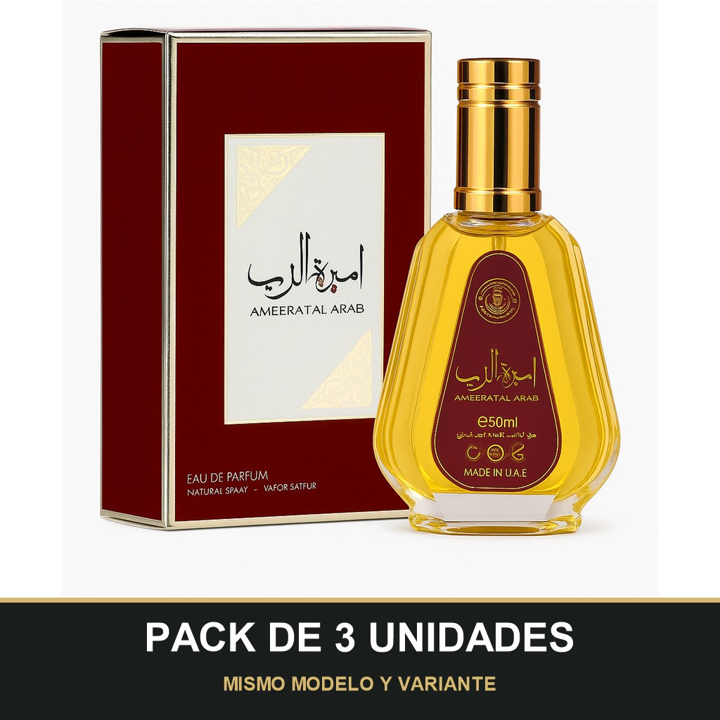 PACK DE 3 UNIDADES — Ameerat al Arab de Asdaaf · 50 ml. MISMO MODELO Y VARIANTE