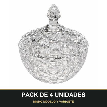 PACK DE 4 UNIDADES — Azucarero de Cristal  – Serie Dots. MISMO MODELO Y VARIANTE