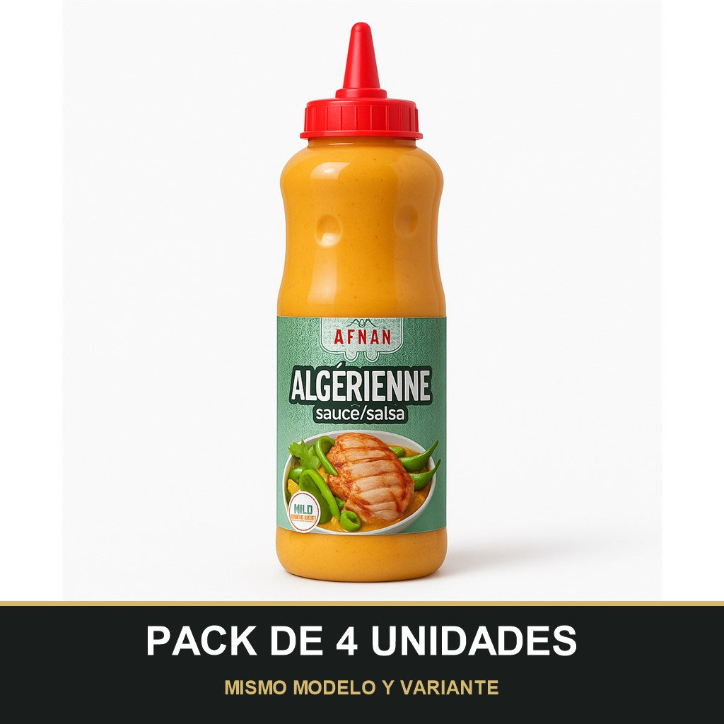PACK DE 4 UNIDADES — Salsa Algerienne Afnan 500ml. MISMO MODELO Y VARIANTE