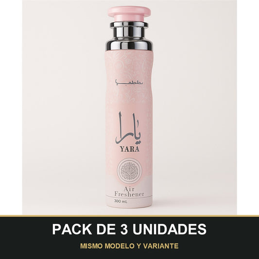 PACK DE 3 UNIDADES — Ambientador Yara Rosa de Lattafa · 300 ml. MISMO MODELO Y VARIANTE