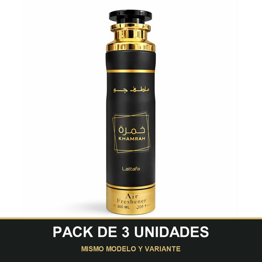 PACK DE 3 UNIDADES — Ambientador Khamrah – Lattafa | Spray de 300 ml. MISMO MODELO Y VARIANTE