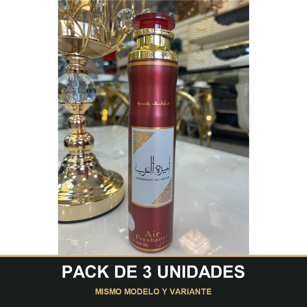 PACK DE 3 UNIDADES — Ambientador Ameerat al Arab de Lattafa · 300 ml. MISMO MODELO Y VARIANTE