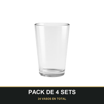 PACK DE 4 SETS — Set de 6 Vasos Pequeños de Cristal – Especial para Té o Café Árabe (8 cl). 24 VASOS EN TOTAL