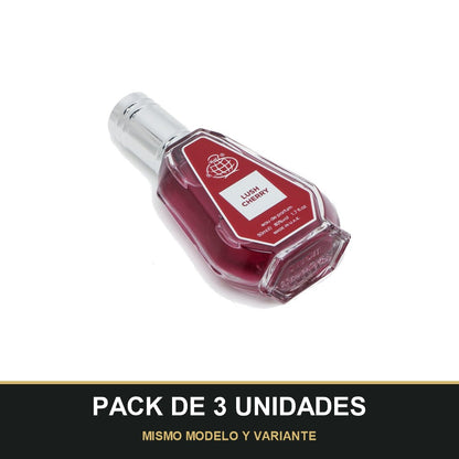 PACK DE 3 UNIDADES — Lush Cherry de Fragrance World · 50 ml. MISMO MODELO Y VARIANTE