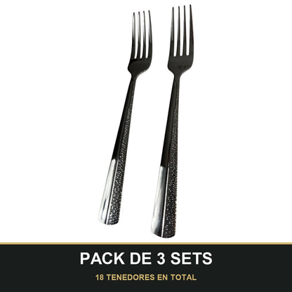 PACK DE 3 SETS — Set de 6 tenedores - Cubiertos Plateados ✨. 18 TENEDORES EN TOTAL