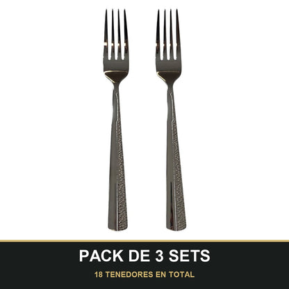 PACK DE 3 SETS — Set de 6 tenedores - Cubiertos Plateados ✨. 18 TENEDORES EN TOTAL