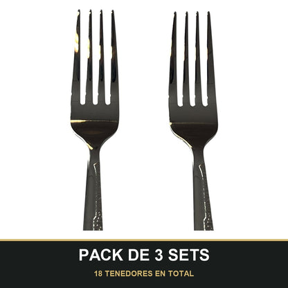 PACK DE 3 SETS — Set de 6 tenedores - Cubiertos Plateados ✨. 18 TENEDORES EN TOTAL