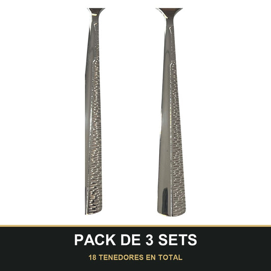 PACK DE 3 SETS — Set de 6 tenedores - Cubiertos Plateados ✨. 18 TENEDORES EN TOTAL