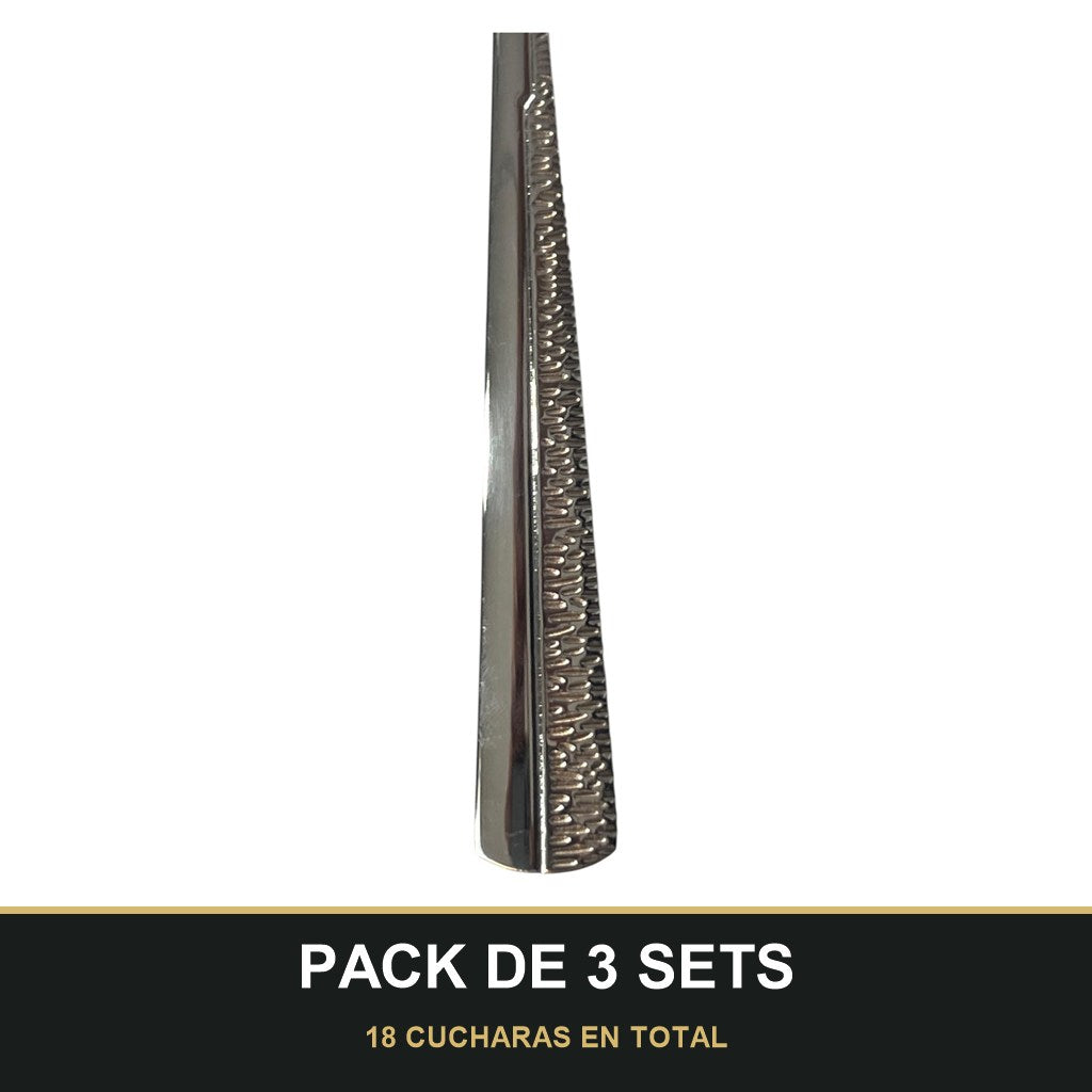 PACK DE 3 SETS — Set de 6 cucharas - Cubiertos Plateados ✨. 18 CUCHARAS EN TOTAL