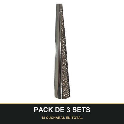 PACK DE 3 SETS — Set de 6 cucharas - Cubiertos Plateados ✨. 18 CUCHARAS EN TOTAL