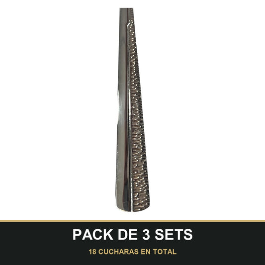 PACK DE 3 SETS — Set de 6 cucharas - Cubiertos Plateados ✨. 18 CUCHARAS EN TOTAL