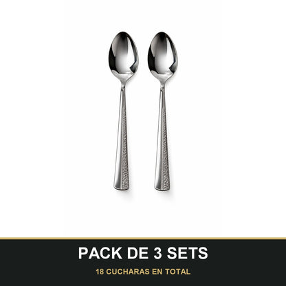 PACK DE 3 SETS — Set de 6 cucharas - Cubiertos Plateados ✨. 18 CUCHARAS EN TOTAL