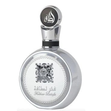 Fakhar Platinum – Lattafa (100 ml) · Perfume árabe masculino fresco, amadeirado e elegante
