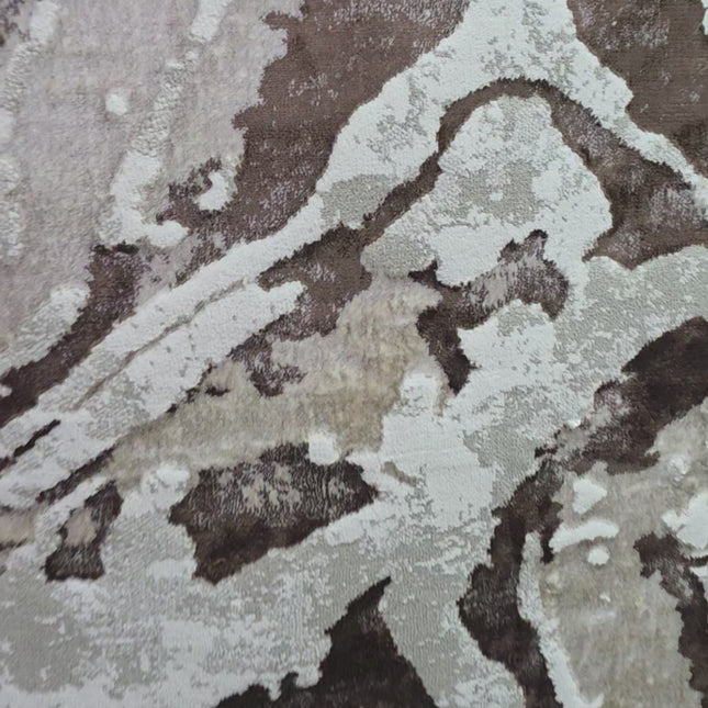 Alfombra Diseño Mármol 3D Marrón con Detalles en Beig – Estilo Natural y Sofisticado