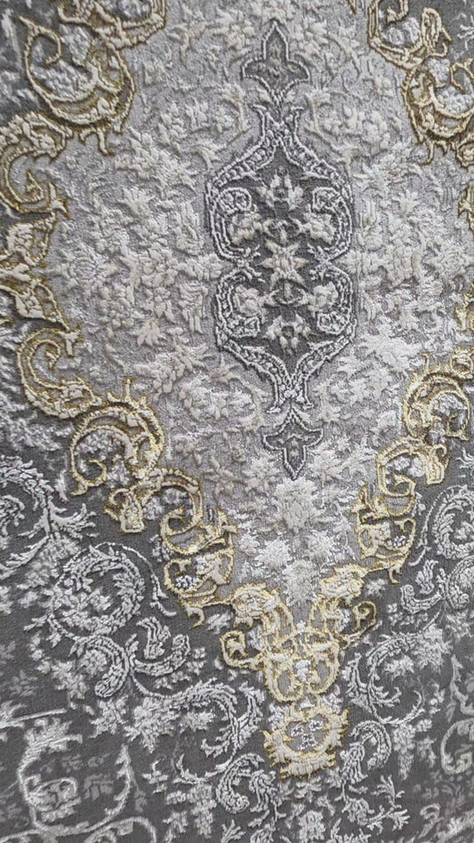 Alfombra Diseño Arabia Gris con Detalles en Gris – Elegancia Moderna Inspirada en Arabia