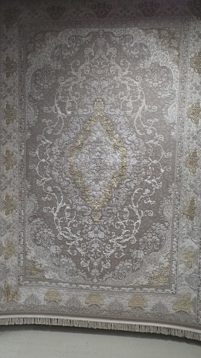 Alfombra Diseño Arabia Marrón con Detalles en Crema – Tonos Cálidos y Acogedores