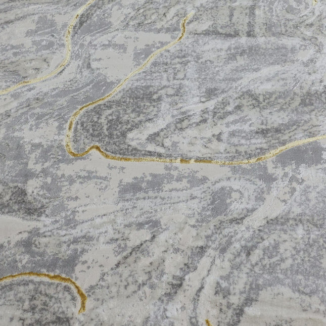 Alfombra Diseño Mármol Gris con Detalles Dorados – Estilo Moderno y Refinado