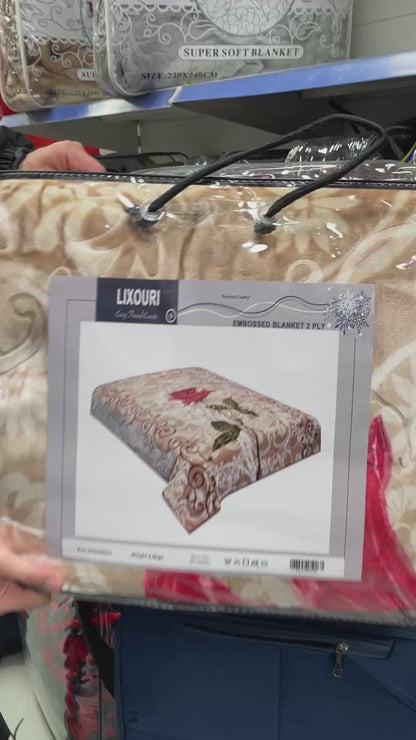 🛏️ LIXOURI Premium Embossed 2 Ply Blanket – Extra Soft and Elegant (200 x 240 cm)