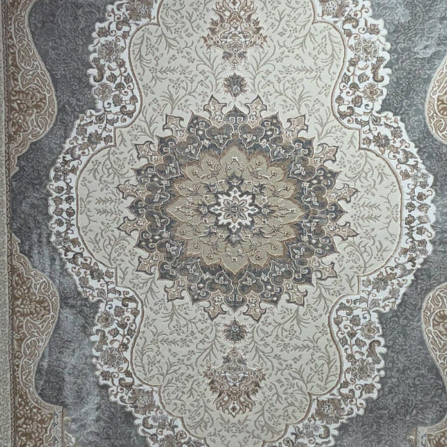 Alfombra Diseño Rabatia Gris con Detalles en Gris – Inspiración Marroquí Moderna