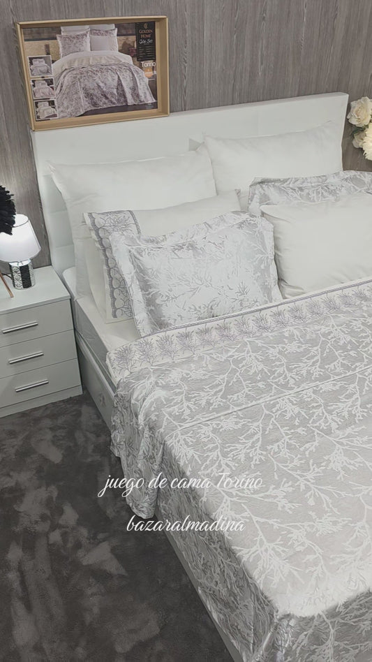 Torino · Juego de cama de 7 piezas con bordados