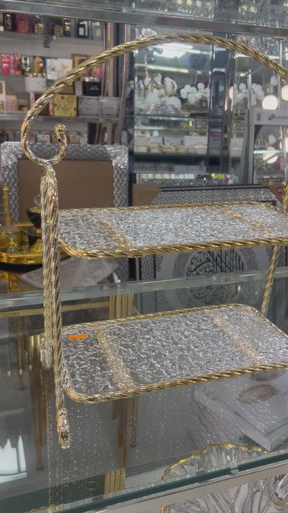 Bandeja decorativa de 2 pisos estilo clásico