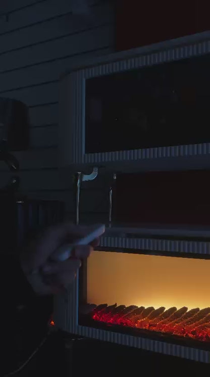 Mesa de TV con Chimenea Digital y Altavoces Bluetooth