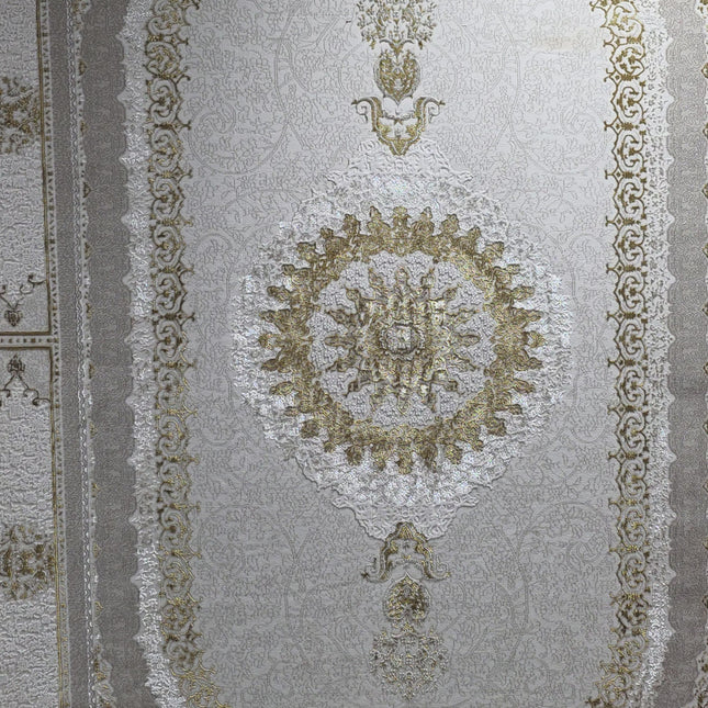 Alfombra NADOR Crema y Vizon con Motivos Turcos y Toque Cálido Premium ✨🤍🤎 — Elegancia Neutra para Hogares Acogedores